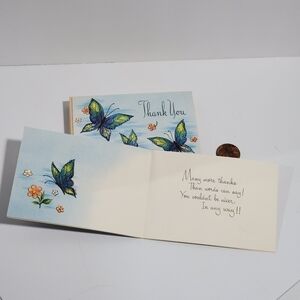 Vintage lot of Thank you Cards Butterfly floral